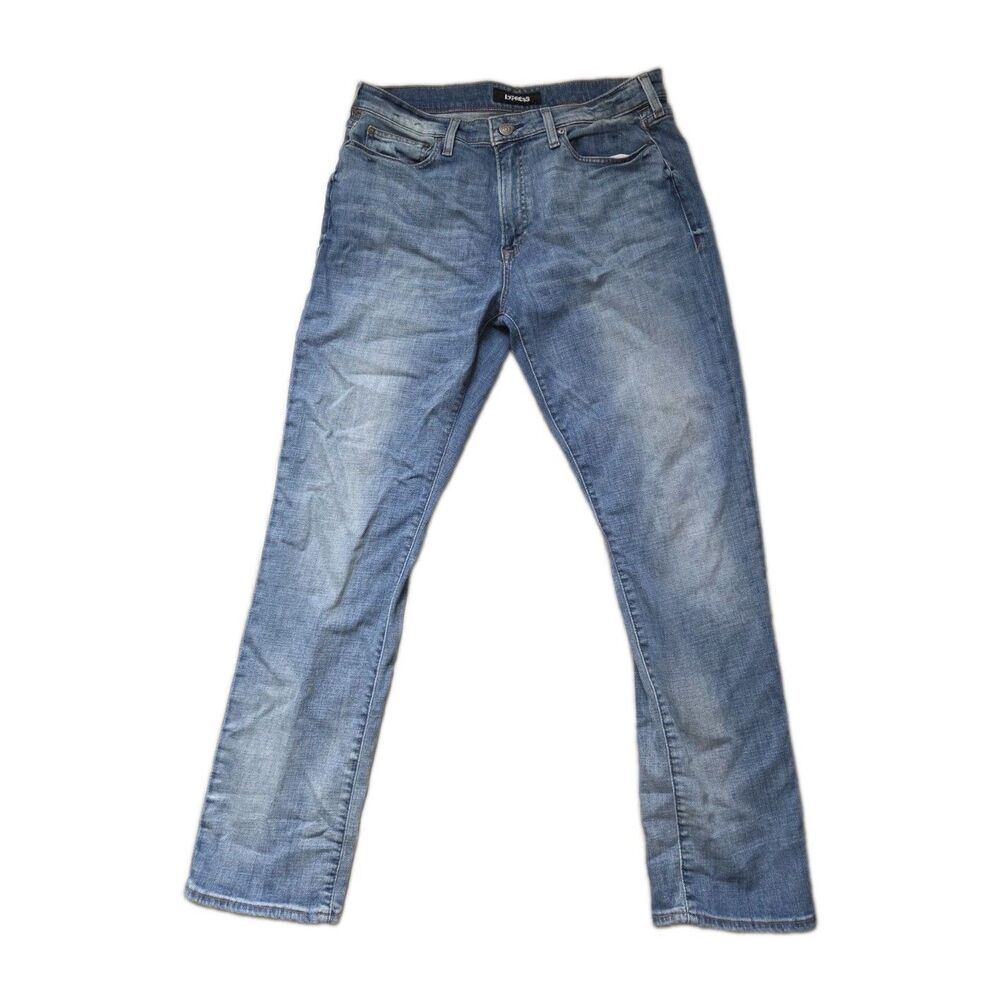Express Classic Straight Light Wash Stretch Jeans Mens 36x32 EUC